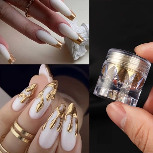 Holografiskt nagelpulver Pulver för Naglar Glitter Effekt på Manikyr Nagelkonst
