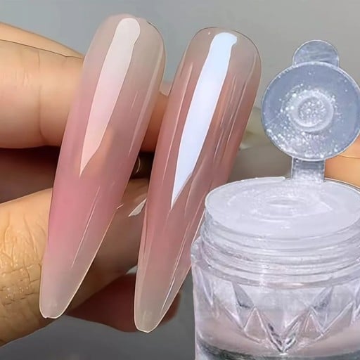 Lysande nagelpulver för strålande effekt och naturlig glans för manikyr och nagelkonst