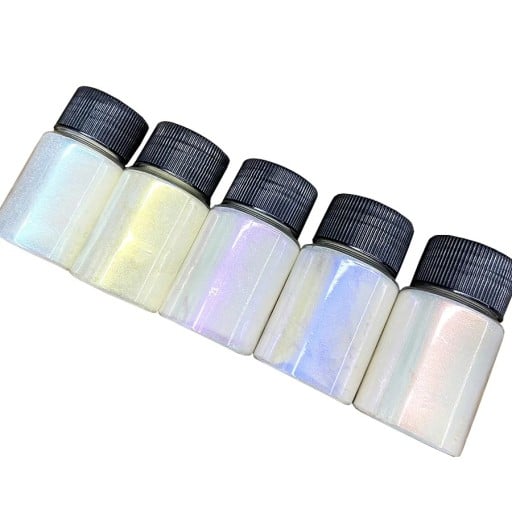 6 st Perlematt krompigment för naglar för glansig och glittrande effekt för manikyr och nagelkonst med olika färger