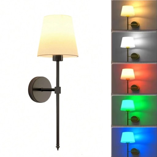 Trådlampa med laddning för väggmontering 19,29 x 5,91 x 3,94 tum med fjärrkontroll och 10 färglägen