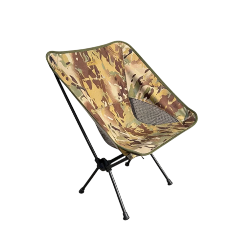 Lätt hopfällbar camouflaged campingstol 67 x 53 cm Sitt höjd 35 cm Avtagbar förvaringsväska 11 x 34 cm Oxford tyg Aluminiumrör
