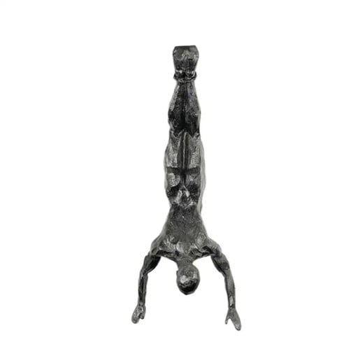 Resinfigur 6,5 x 20,5 cm Man i handstående Dekorativ figur för inredning eller som samlarfigur