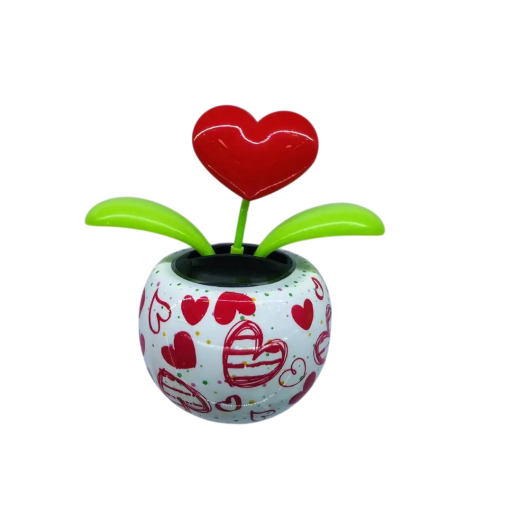 Solardekorativ prydnad 11,5 x 10 cm Hjärta med blommönster Solardekoration för bil eller hem