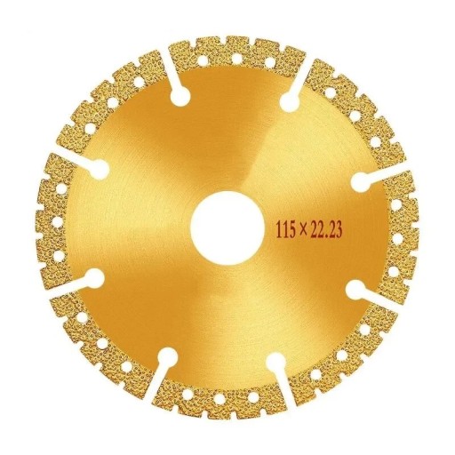 115mm vakuově pájený diamantový žlutý pilový kotouč 22,23mm na ocel kov litinu hliník beton kámen univerzální brusný kotouč