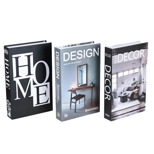 Dekorativa falska böcker 3 st Oöppningsbara designböcker Hem Design Dekor modern inredningsdekoration