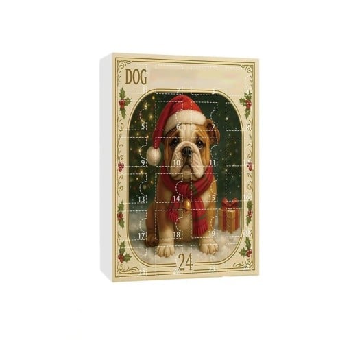 Julens adventskalender 26 x 18 x 3 cm Akrylhängande dekorationer Julprydnader med hundmotiv Adventskalender med hängande dekorationer