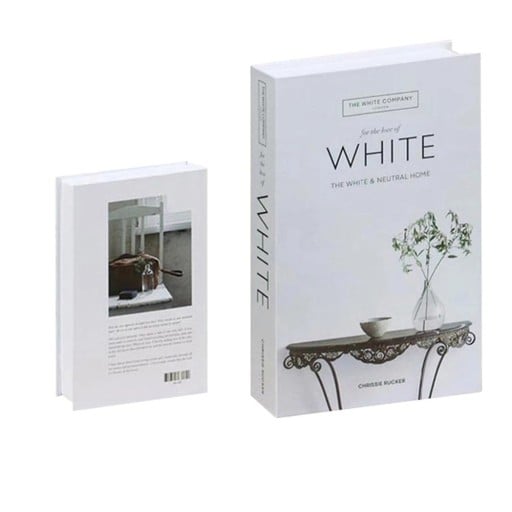 Dekorativ bok WHITE med minimalistisk design för inredning