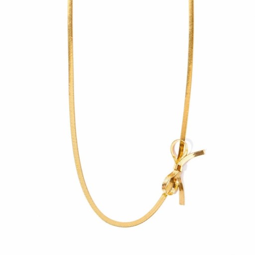 Damsk minimalistisk choker med rosett elegant design längd 33 cm + justerbar längd 6 cm