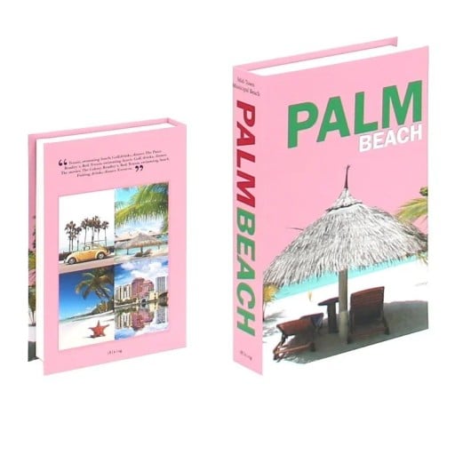 Dekorativ bok med förvaringsutrymme – Öppningsbar dekoration med motivet "Palm Beach"