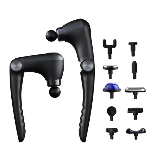 Massagepistol med värme- och kylfunktion, 9 hastighetslägen, 10 massagehuvuden, snabb USB-laddning, ergonomisk design