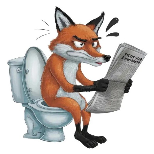 Rolig toalettklistermerke med revmotiv 35 cm PVC vanntett dekorasjon for WC original utseende og enkel påføring