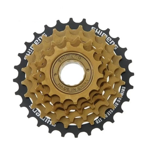 6-växlad friläggning 14-28T, utan positionering, för MTB och landsvägscyklar, rostfritt stål, 34mm invändig gänga