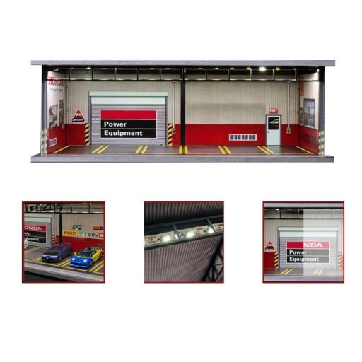 30 x 13,3 x 10 cm Racing Service Garage Power Equipment 1:64 PVC diorama bilservicehall modellscen för bilmodeller