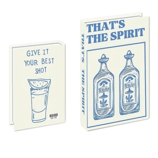 Falsk bok dekoration Oöppningsbar bokattrapp Vintage design Tequila stil inredningsdetalj för hylla i vardagsrummet