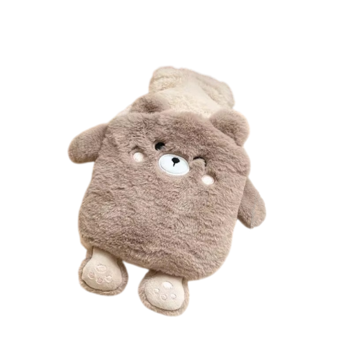 400 ml Mjuk Kawaii isoleringsflaska Nallebjörn 21 x 15 cm Plyschgummivärmare för händer, fötter, mage Explosionssäker Menstruationsväska