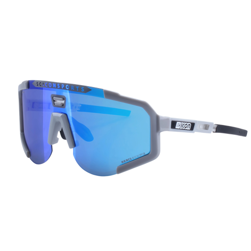Cyklistglasögon UV400 TR-90 polykarbonat Bredd 13,5 cm Höjd 6 cm Gråa bågar Unisex MTB landsvägssport