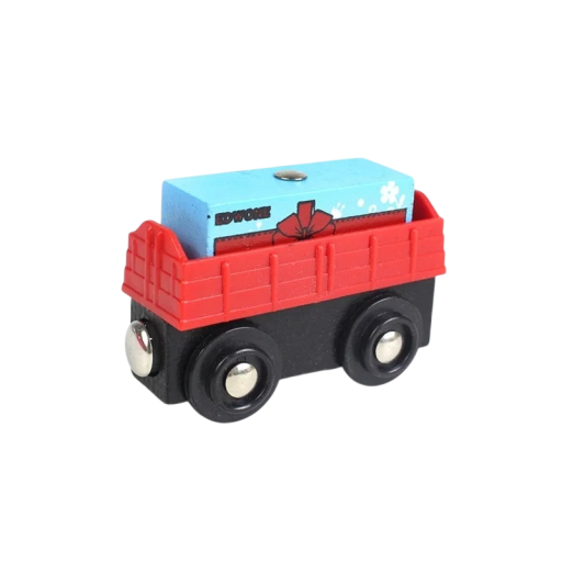 Presentlastvagn 1:64 Trä magnetisk vagn Öppen transportvagn kompatibelt tillbehör för tågbanor för barn