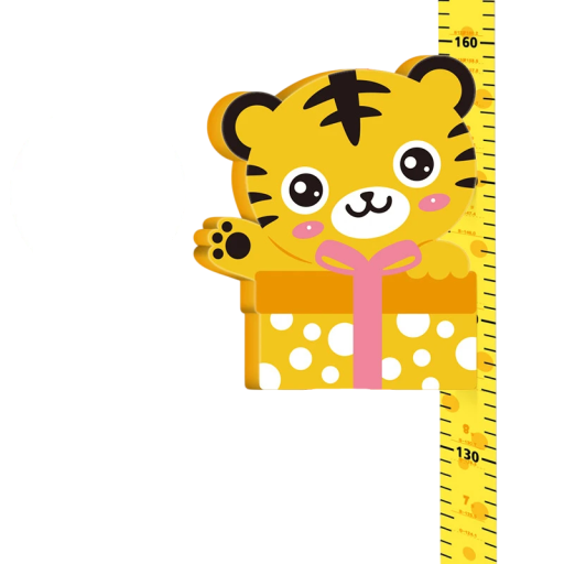 3D barnmått på väggen Tiger Magnetisk höjdmätare 65–185 cm Väggmonterad höjdmätare Dekoration till barnrummet