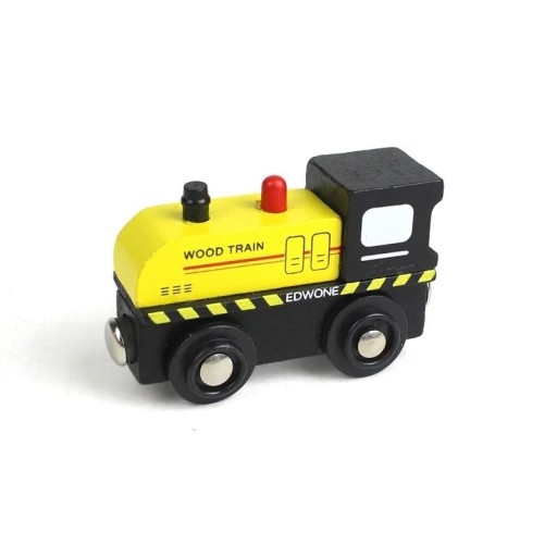 Gulsvart ånglok 1:64 Trä magnetisk tåg Bumblebee kompatibelt tillbehör till tågbana barnlok