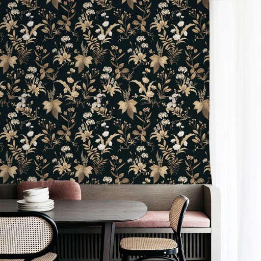 Retro blommig tapet 44x300cm PVC Vattentålig självhäftande dekorativ folie för vägg Vintage beklädnad för kök sovrum