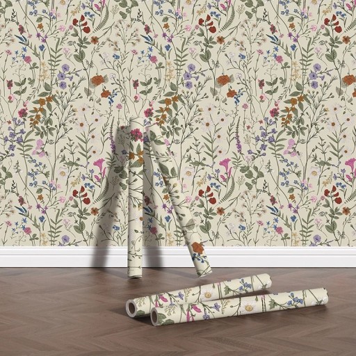 Retro blommig tapet 44x300cm PVC Vattentålig självhäftande väggfolie Vintage dekoration för vägg i kök sovrum