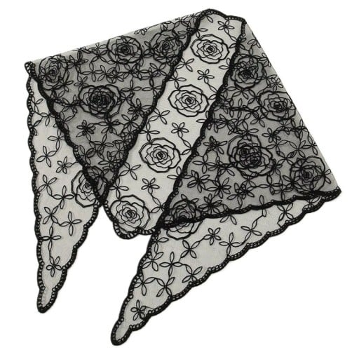 Elegant sjal av spets 130 x 45 cm Triangulärt huvud- och halsduk Blommig hårband Lätt kompakt tillbehör Fyra årstider