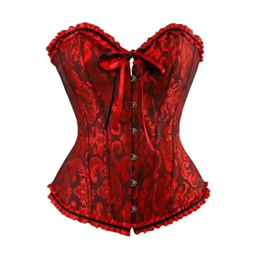 Damskorzet Knäppning fram Rynkning och rosett Dekorativa detaljer Polyester Spandex Elegant topp formande figur