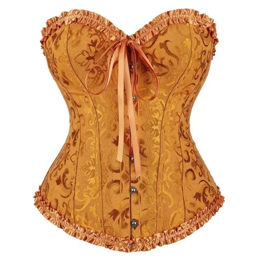 Damskorset Polyester Spandex Knäppning fram Rynkning och rosett Dekorativa detaljer Elegant topp formande figur