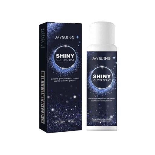 Glittrande upplysande spray 60 ml 12 x 4,7 x 4,7 cm Silverglittrande spray för hår, kropp och ansikte Omedelbar kosmetisk upplysare