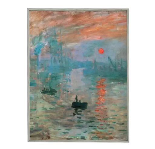 Designplakat för vägg 30 x 45 cm Impresionism soluppgång Claude Monet stil Vertikalt canvastryck utan ram