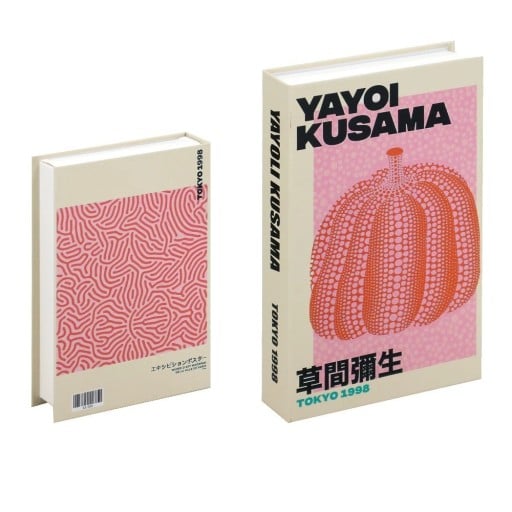 Falsk bok dekoration Modern konst design icke öppningsbar bokmodell Rosa orange motiv stilfull inredningsdetalj