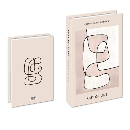 Falsk bok dekoration Abstrakt konst design icke öppningsbar bokmodell Beige minimalistisk stil modern inredningsdetalj