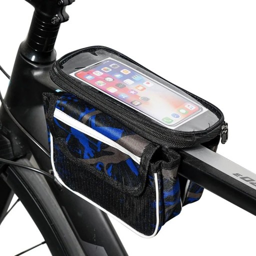 Cyklistisk väska 15 x 20 cm Vattentålig Polyester med pekskärm Mobilhållare för cykel