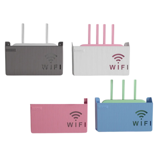 Väggmonterad hållare för WiFi-router 24,5 x 14 x 6 cm Förvaringsbox för modem Kabelorganisatör och ström
