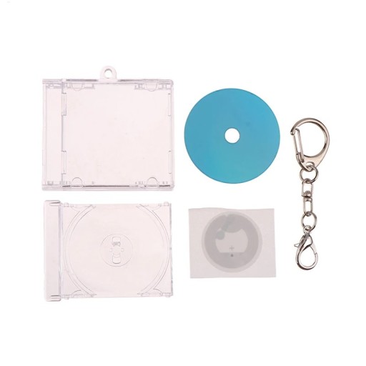 Mini nyckelring med CD-fodral 4,3 x 5,3 cm Plastisk nyckelring med funktionell NFC Smart retro tillbehör