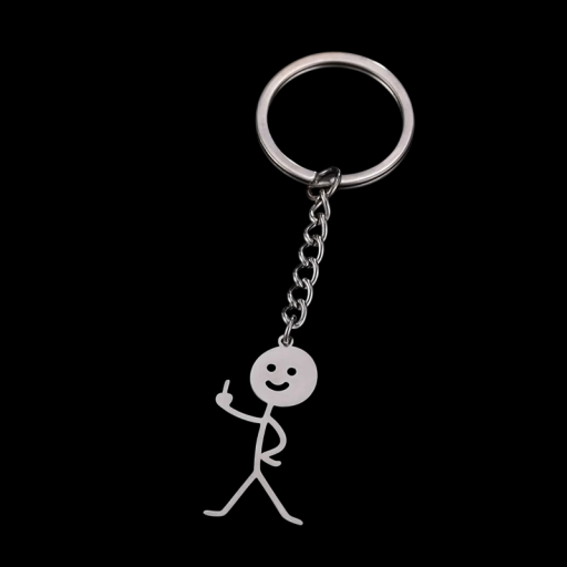 Nyckelring Stickman 20 x 38 mm Rostfritt stål Rolig metallnyckelring Originalt tillbehör för ryggsäck och väska