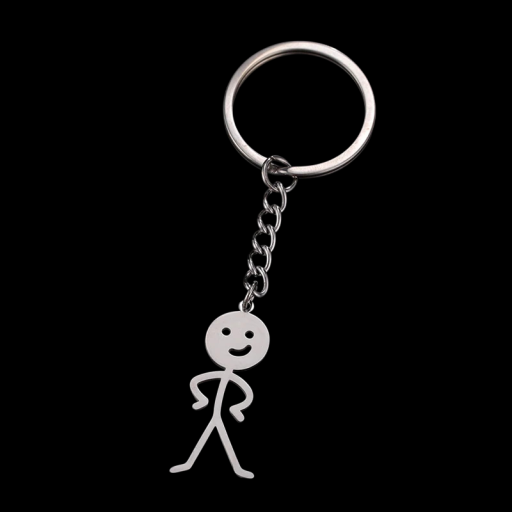 Nyckelring Stickman 17 x 38 mm Rostfritt stål Rolig metallnyckelring Minimalistisk accessoar för ryggsäck och väska