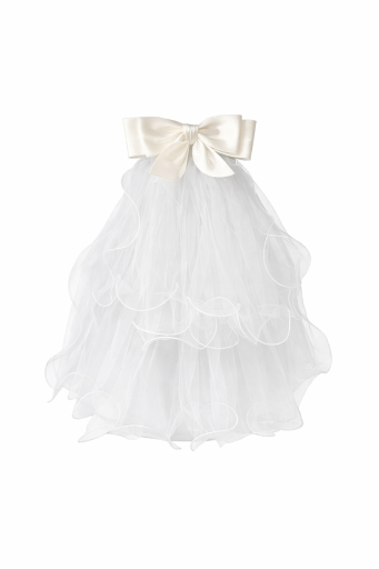 Bröllopsvoile med rosett Vit Tyllager Hårspänne Elegant voile för svensexa present till bruden