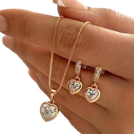 Romantisk festset Halsband och örhängen Dambröllopssmycken Elegantisk modeaccessoar för speciella tillfällen