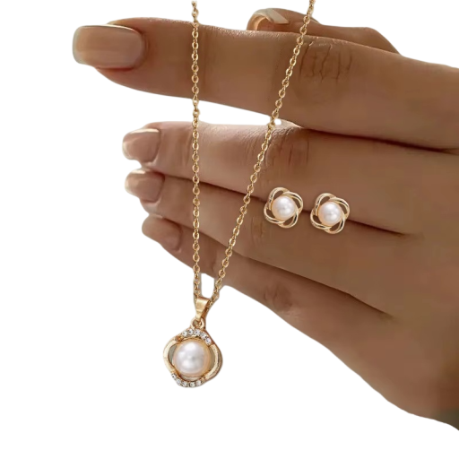 Fängslande bröllopssats för kvinnor Halsband och örhängen Romantiska mode smycken Elegantisk gåva för en speciell dag
