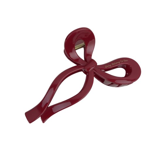 Röd hårklämma med rosett Öppen design Universell storlek Elegantisk hårklämma för snabb uppsättning Stilig accessoar