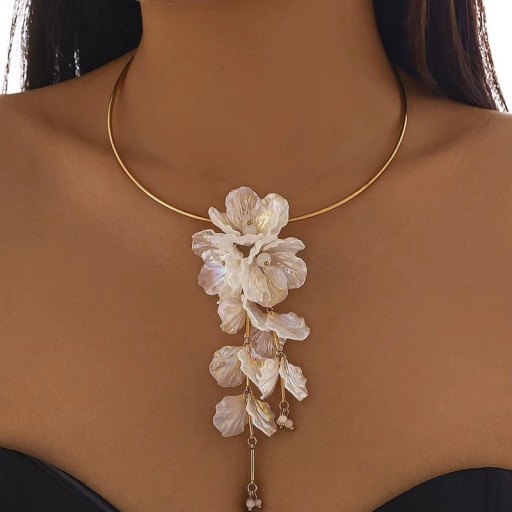 Punkhalsband 14 cm Kreativ blomma Elegantisk damutstickad smycke Fest Festival Modeaccessoarer för kvinnor