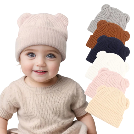 Barn vintermössa med björonöron Omkrets 42–48 cm 0–2 år Akryl polyester bomull Varm baby mössa för spädbarn