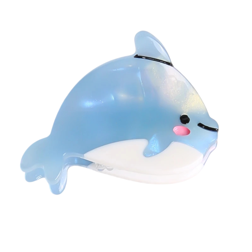 Blå delfin mini hårklämma 3,8 x 2,7 cm Söt dekorativ hårspänne Liten sommaraccessoar för frisyrer för barn och kvinnor