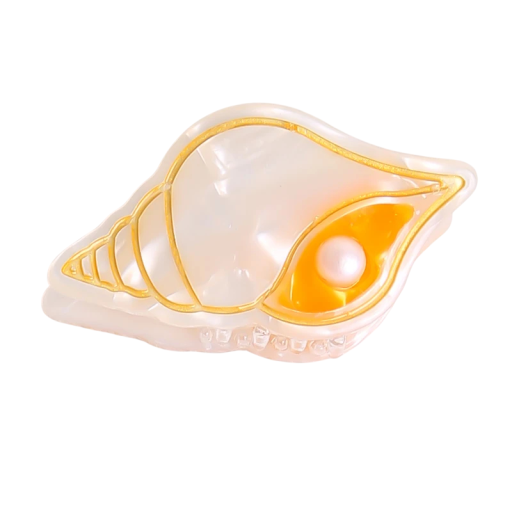 Mini muslinghårklämma 4,5 x 2,5 cm Perlemorsdekorerad hårspänne Havsmotiv Elegantiskt litet hårtillbehör för kvinnor och flickor