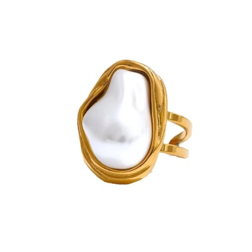 Barockring Justerbar storlek Vintage rostfritt stål Elegantisk smycke Presentförpackning Retro design för kvinnor och män
