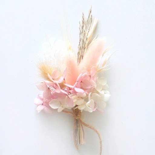 Mini torkad bukett 13 cm Dekoration av papper Konstgjorda blommor Puget rosa vit för bröllop födelsedagar inredningsdekoration