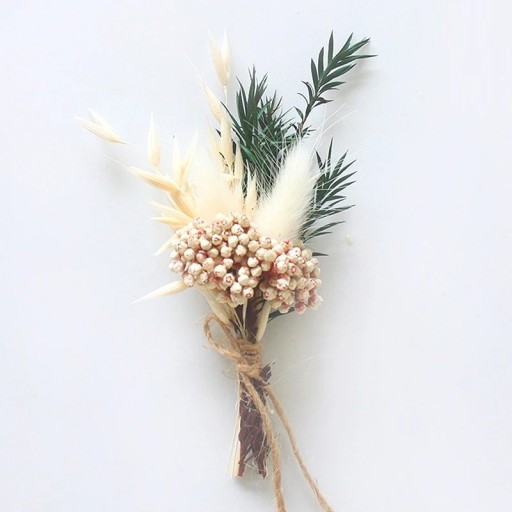 Mini torkad bukett 13 cm Dekoration av papper Konstgjorda blommor Puget naturlig för bröllop födelsedagar inredning