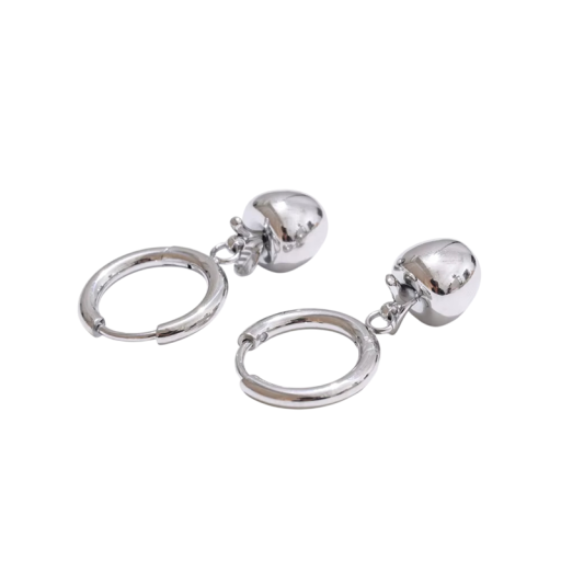 Äppeldesign örhängen 26 x 14 mm Rostfritt stål Smutsavvisande Modernt smycke Fruktmotiv Elegant accessoar