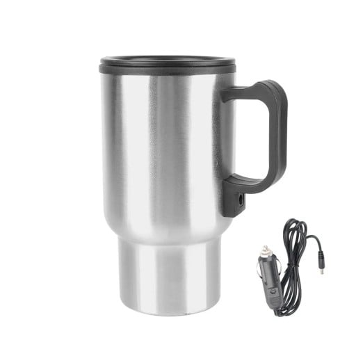 Uppvärmningsmugg för bil 12V 450 ml 65 °C Rostfritt stål 300 W Cigarettändare 9 x 16 cm Resande elektrisk vattenkokare